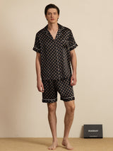 [Black Chain] SilkSilky-CA Short Sleeve Notch Collar Men's Pajamas 007