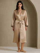 [Champagne] SilkSilky-CA Long Sleeve Women's Robe 001