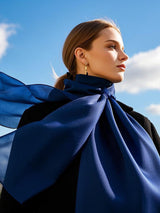 [Dark Blue] SilkSilky-CA Scarf 001