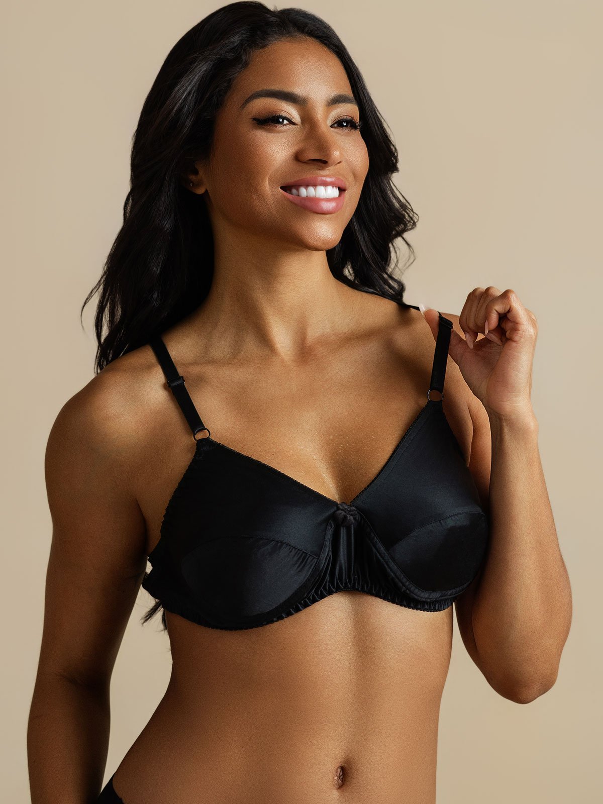 [Black] SilkSilky-CA Pure Silk Bra 005,