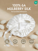 [White] SilkSilky-CA Sleep Cap 002