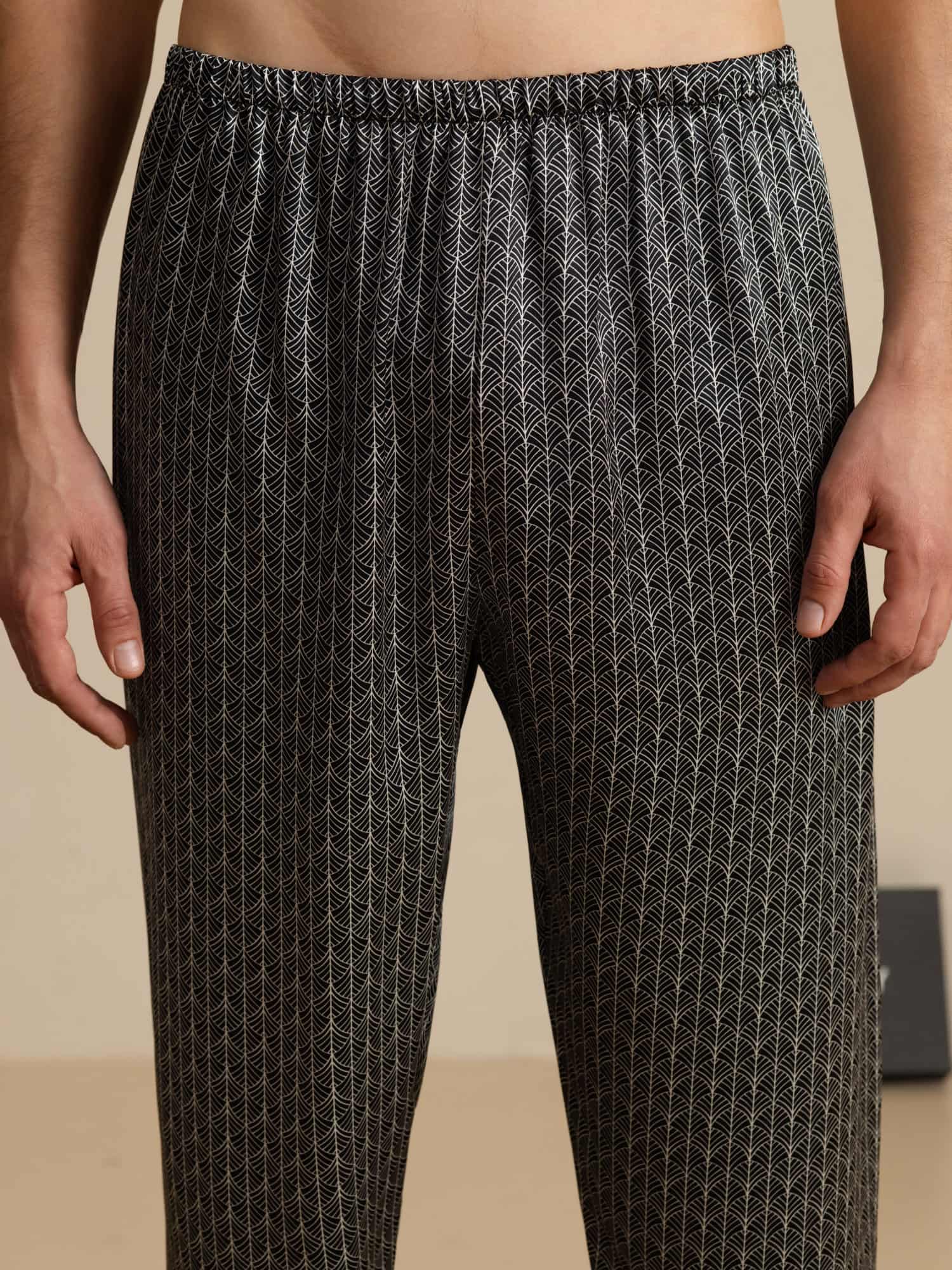 [Black Ginkgo] SilkSilky-CA Mens Sleep Bottoms 003