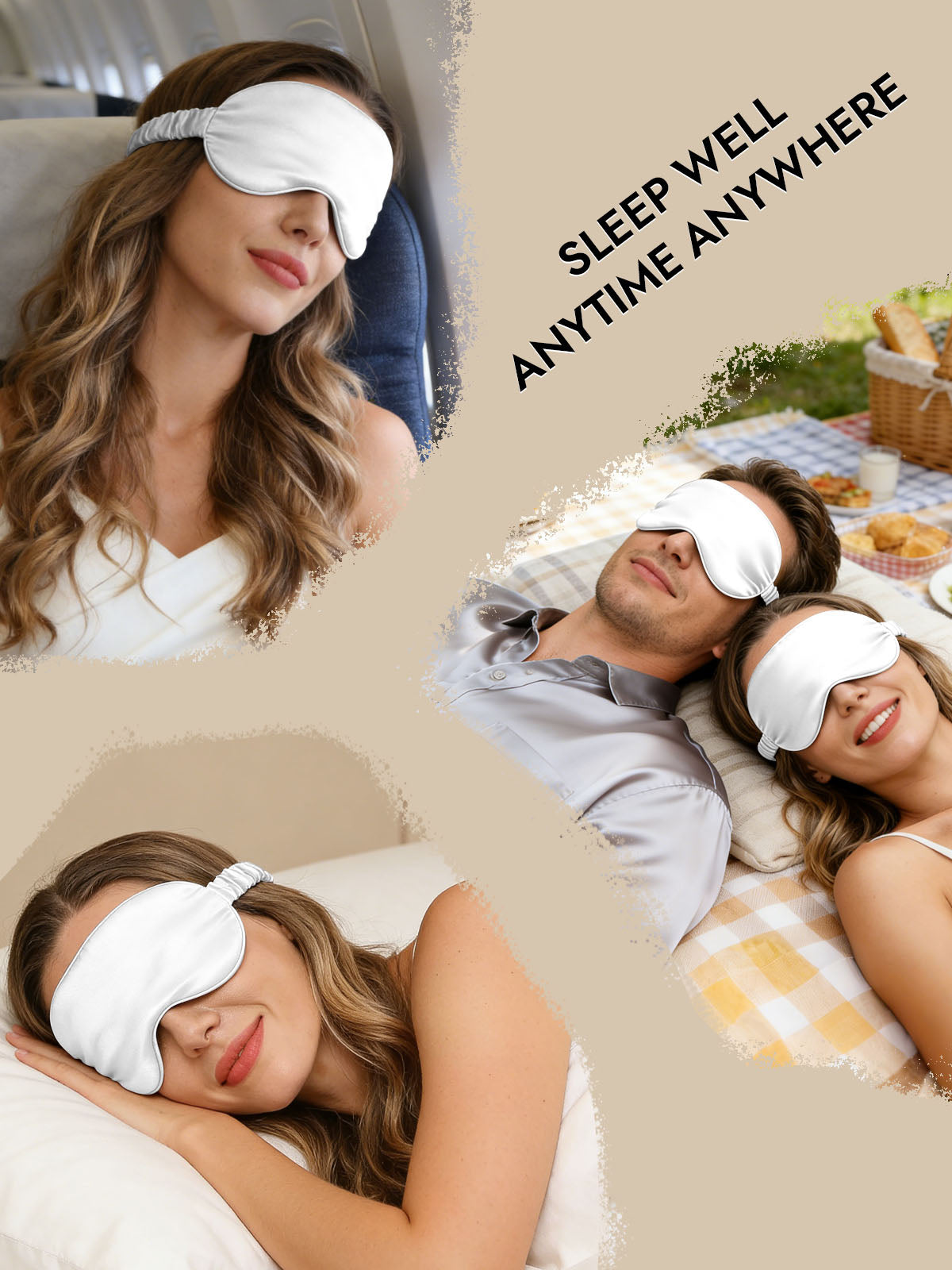 [White] SilkSilky-CA 19Momme Pure Silk Eye Mask 007