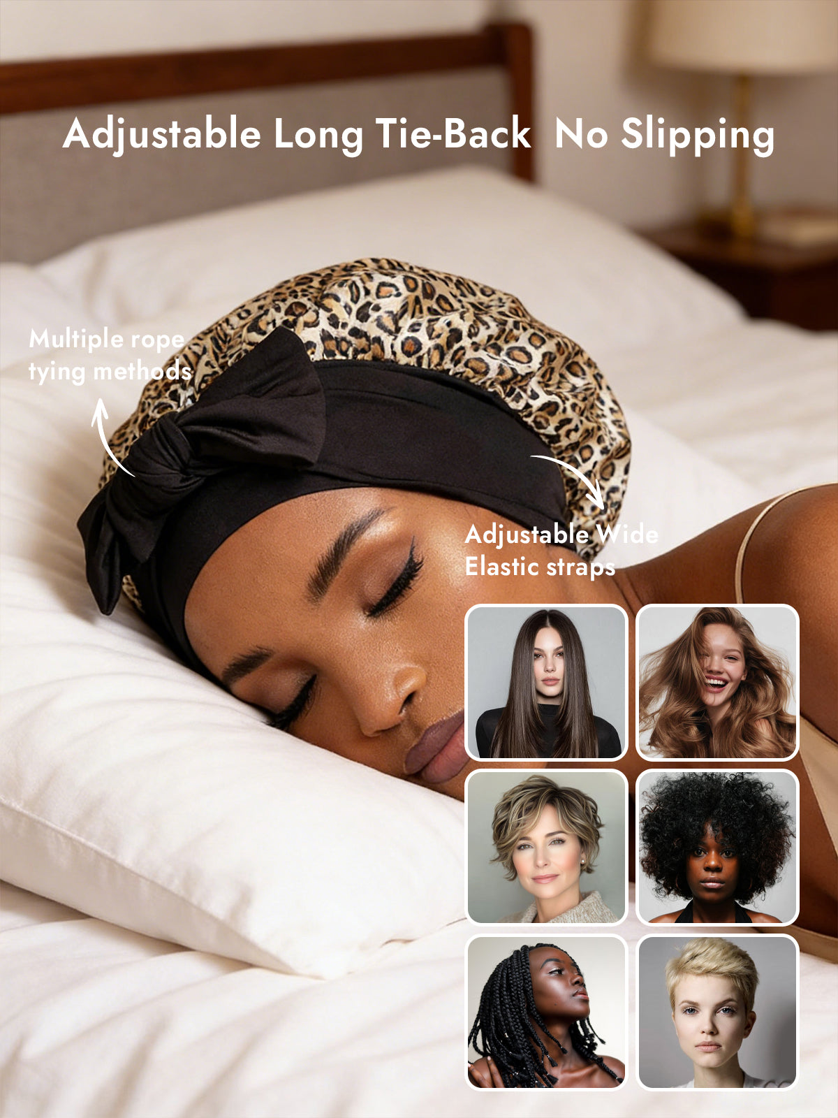 [Leopard] SilkSilky-CA Pure Silk Sleep Cap 004