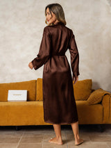 [Brown] SilkSilky-CA Long Sleeve Women's Robe 002
