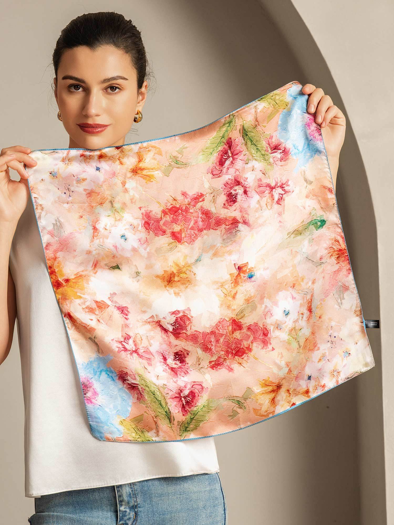 [P098] SilkSilky-CA Pure Silk Scarf 002,