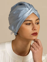 [Steel Blue] SilkSilky-CA 22Momme Sleep Cap 001