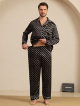 [Black Chain] SilkSilky-CA 19Momme Long Sleeve Notch Collar Men's Pajamas 005