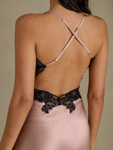 [Tuscany] SilkSilky-CA Spaghetti Strap V Neck Nightgown 005