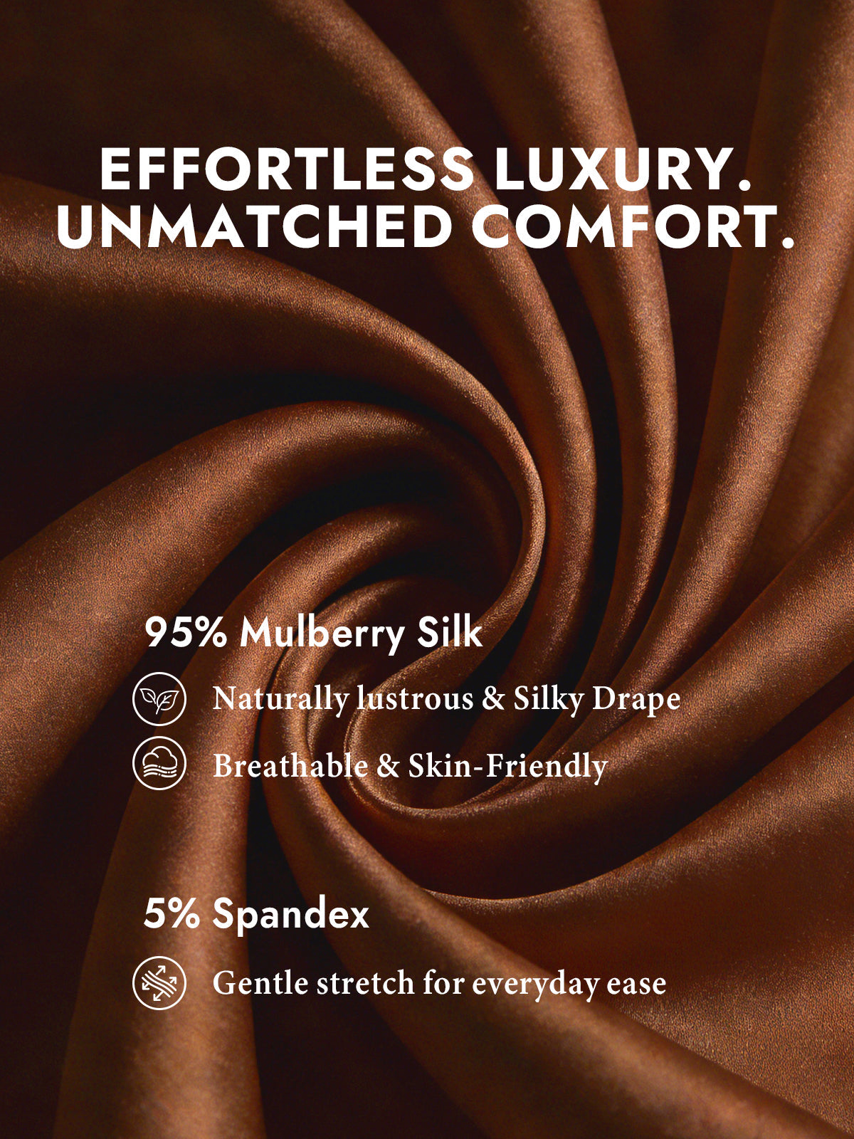 [Caramel] SilkSilky-CA Silk Long Sleeve Lapel Collar Women's Shirt 003