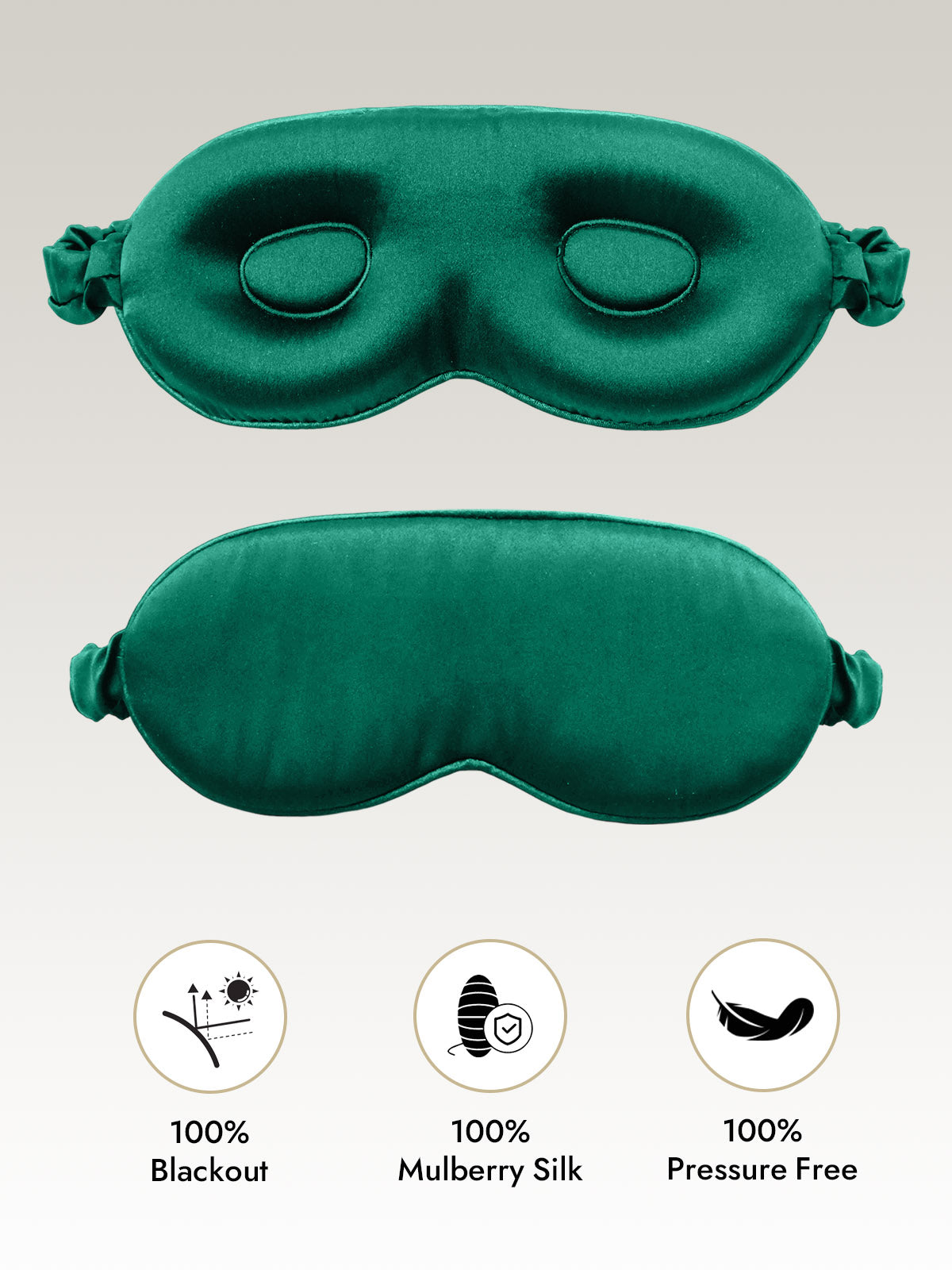 [Dark Green] SilkSilky-CA Pure Silk Eye Mask 001