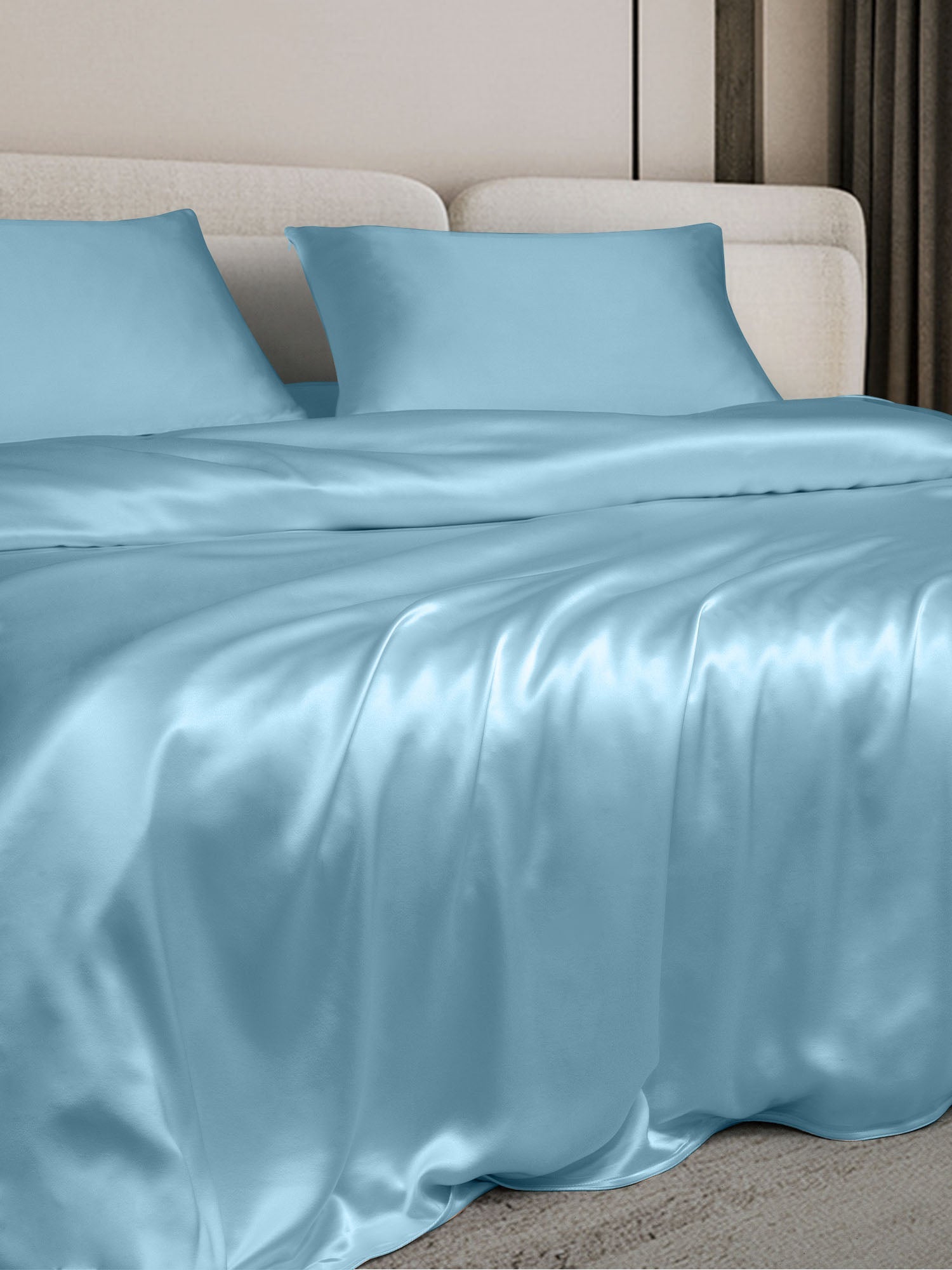 [Light Blue] SilkSilky-CA 19Momme Bedding Set 003