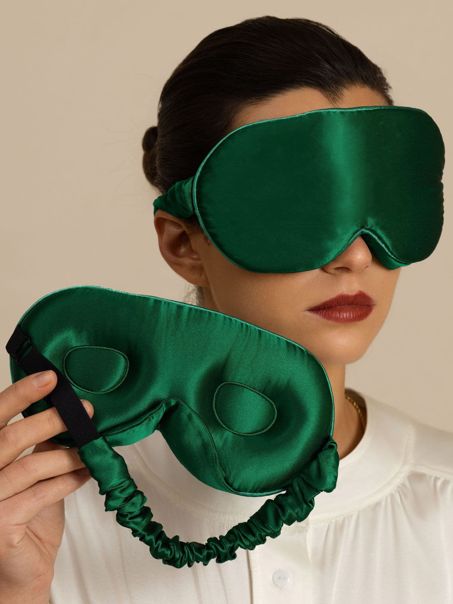 [Dark Green] SilkSilky-CA 22Momme Eye Mask 002
