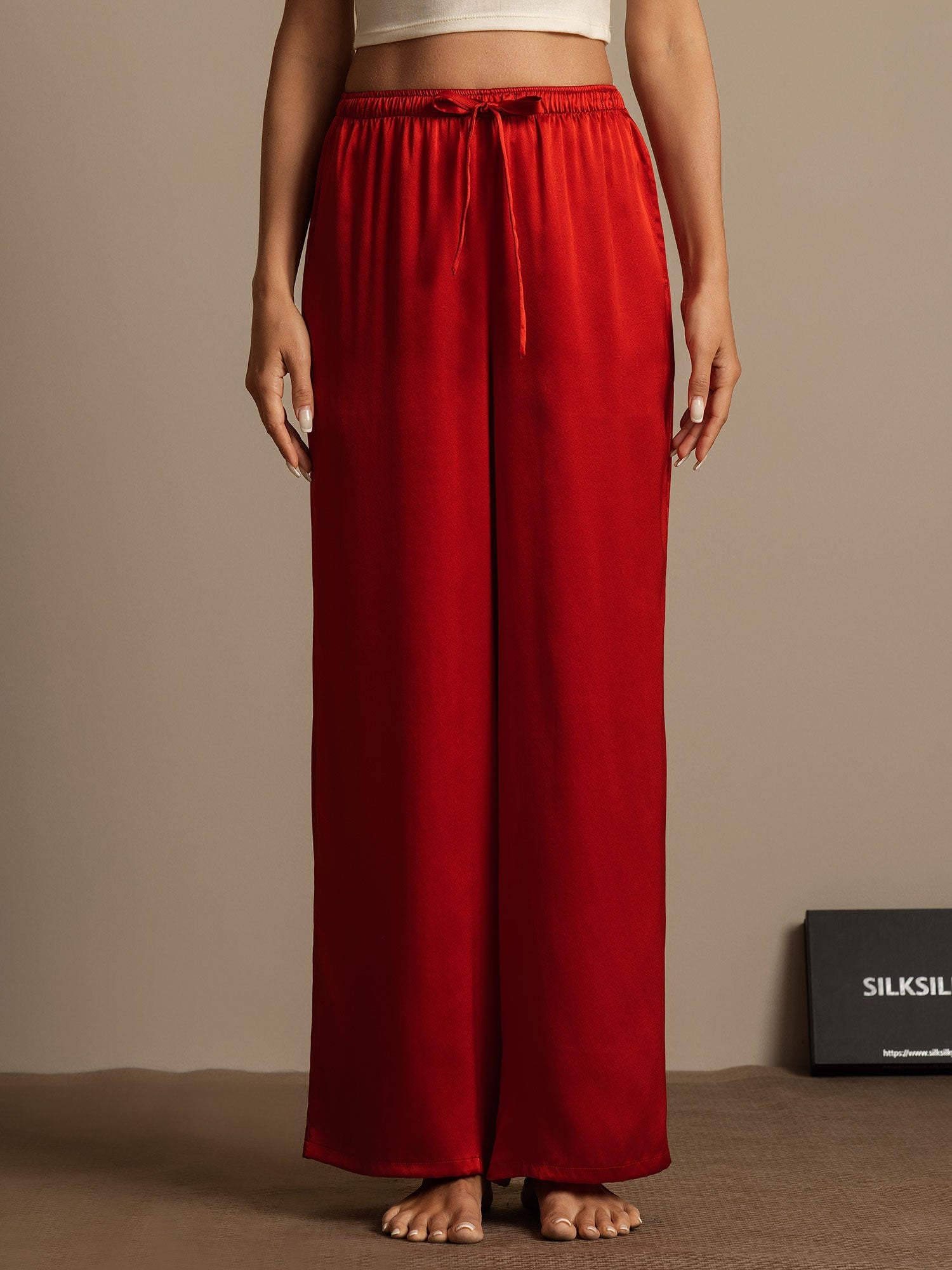 [Wine] SilkSilky-CA Pure Silk Womens Pants 005,