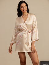 [Champagne] SilkSilky-CA 3/4 Sleeve Women's Robe 004