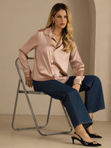 [Tuscany] SilkSilky-CA Long Sleeve Lapel Collar Women's Shirt 006