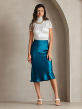 [Teal] SilkSilky-CA Skirt 007