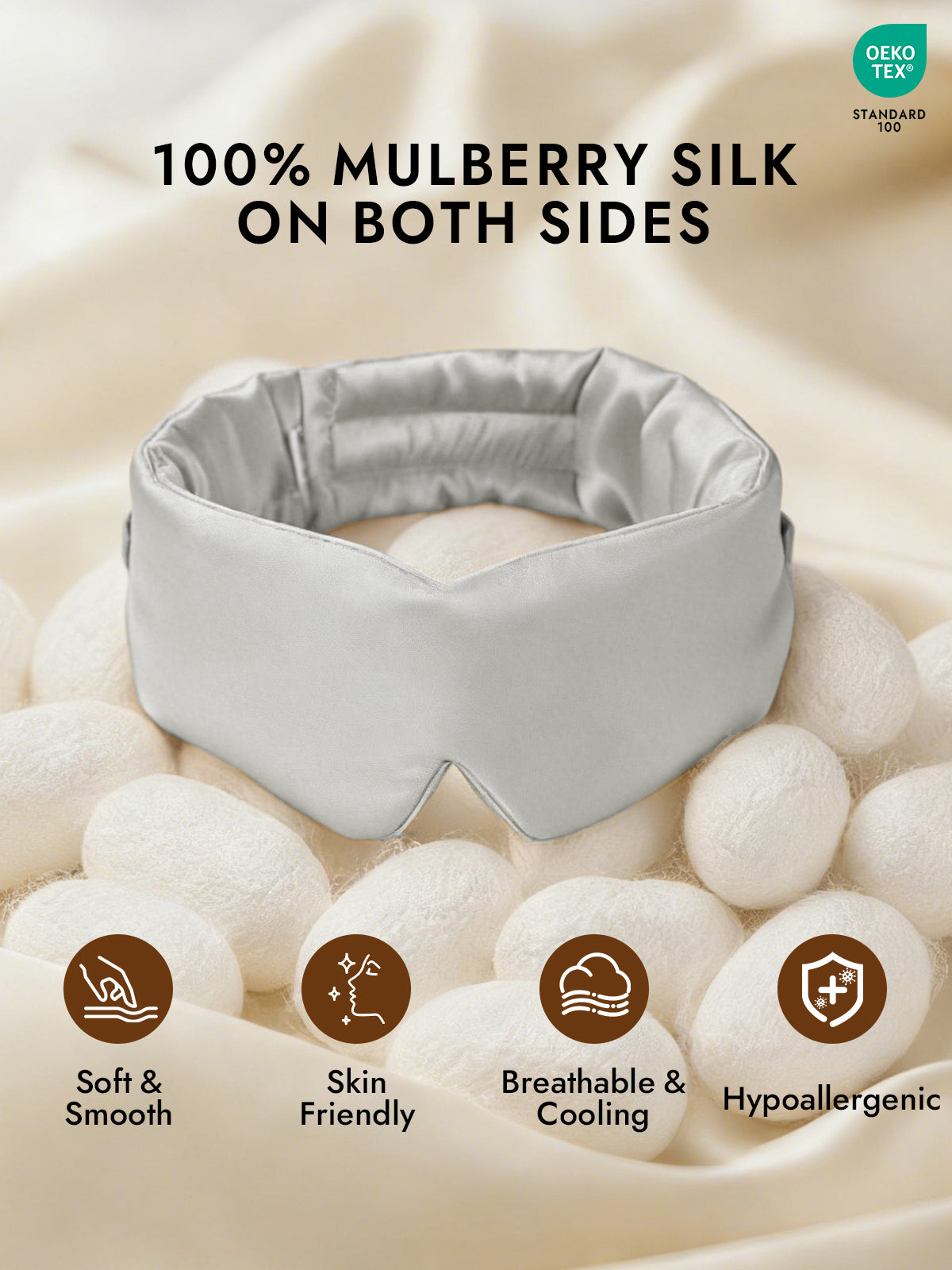 [Silver] SilkSilky-CA 19Momme Pure Silk Eye Mask 002