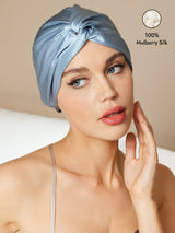 [Steel Blue] SilkSilky-CA Sleep Cap 001
