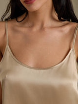[Champagne Gold] SilkSilky-CA Spaghetti Strap Camisole Set 004