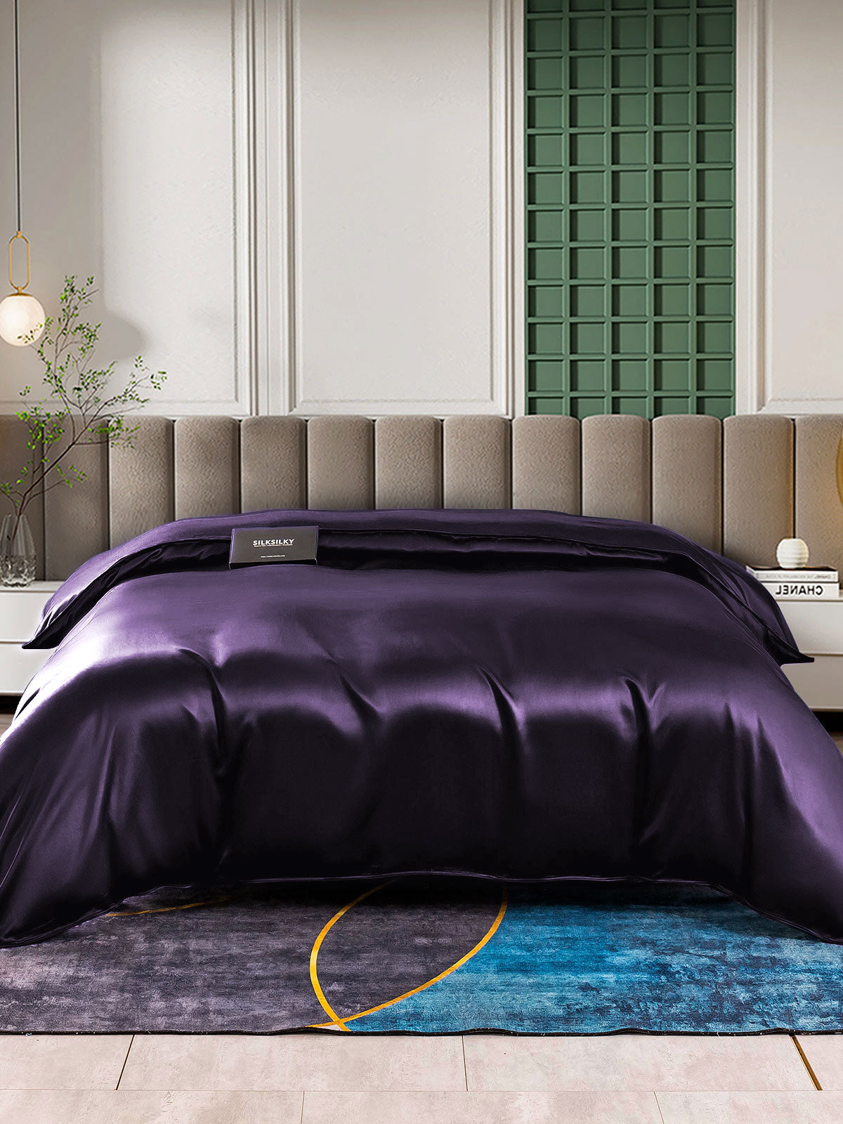 [Deep Purple] SilkSilky-CA 22Momme Pure Silk Duvet Cover 001,