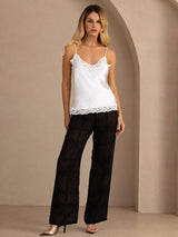 [White] SilkSilky-CA Spaghetti Strap V Neck Camisole 007