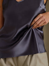 [Dark Gray] SilkSilky-CA Sleeveless V Neck Camisole 004