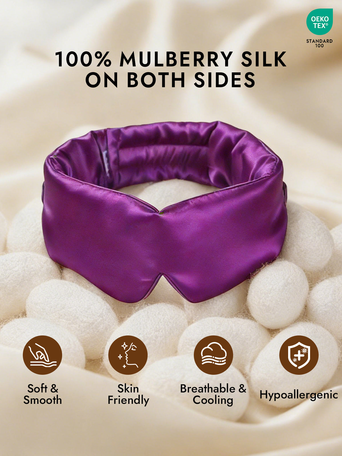 [Purple] SilkSilky-CA 19Momme Pure Silk Eye Mask 002
