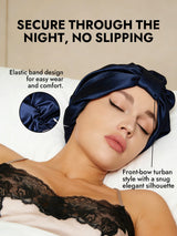 [Dark Blue] SilkSilky-CA Sleep Cap 004