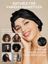 [Black] SilkSilky-CA Sleep Cap 005