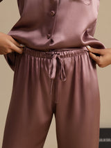 [Pale Mauve] SilkSilky-CA Long Sleeve Lapel Collar Women's Pajamas 006