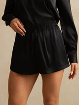 [Black] SilkSilky-CA 19Momme Stretch Silk Charmeuse Women's Shorts 004