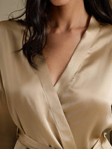[Champagne Gold] SilkSilky-CA 3/4 Sleeve Women's Robe 004