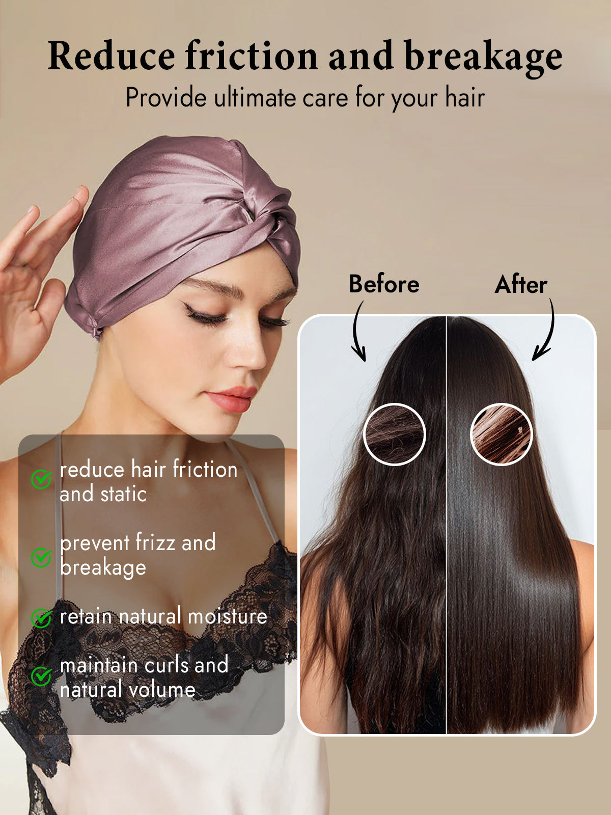 [Pale Mauve] SilkSilky-CA Pure Silk Sleep Cap 004