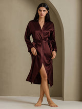 [Brown] SilkSilky-CA Long Sleeve Women's Robe 006