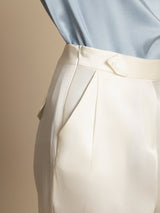 [White] SilkSilky-CA 19Momme Silk Womens Pants 004