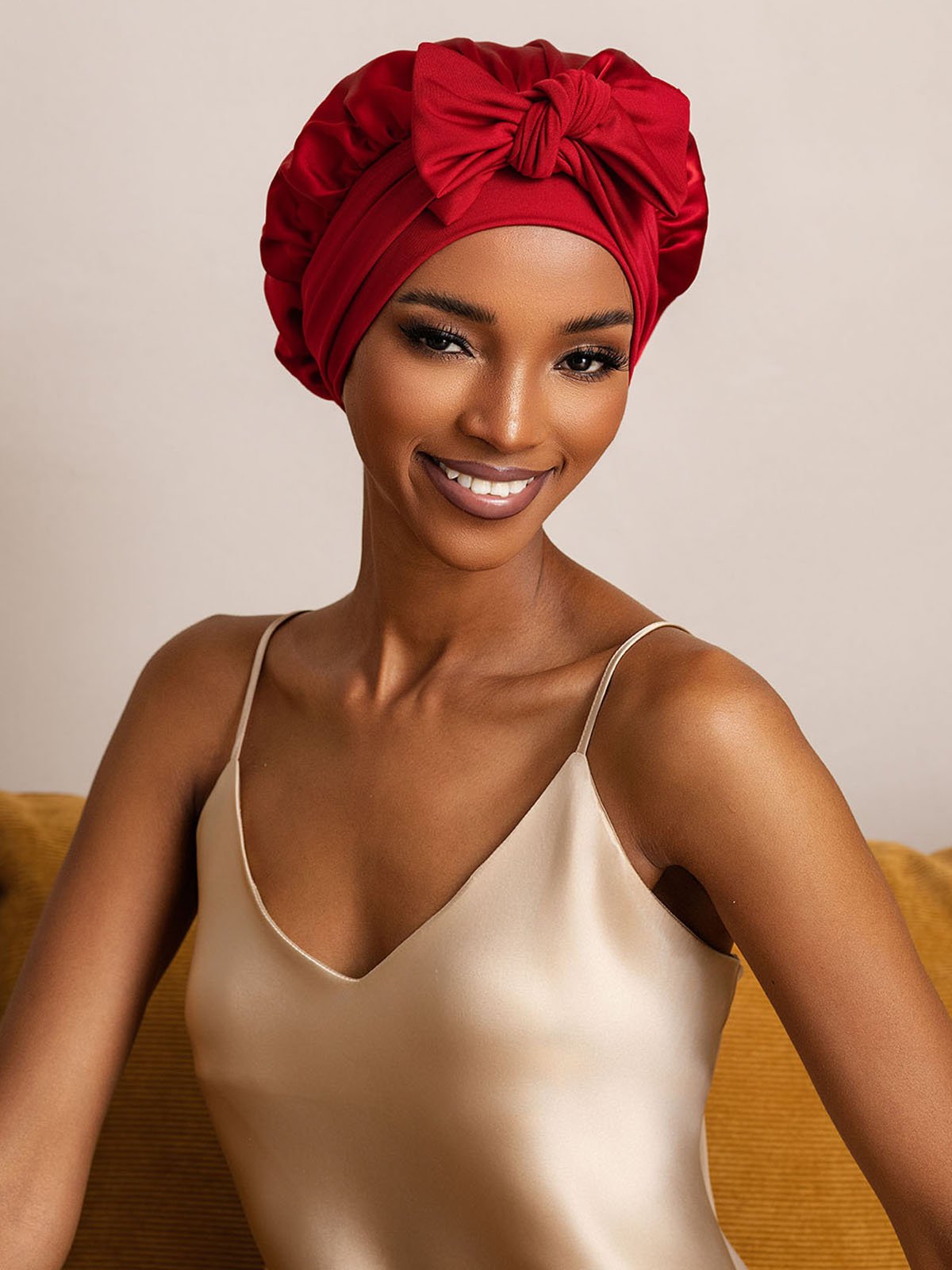 SilkSilky-CA Pure Silk Sleep Cap Wine 002