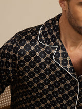 [Black Chain] SilkSilky-CA 19Momme Long Sleeve Notch Collar Men's Pajamas 003