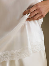 [White] SilkSilky-CA Spaghetti Strap V Neck Camisole 005