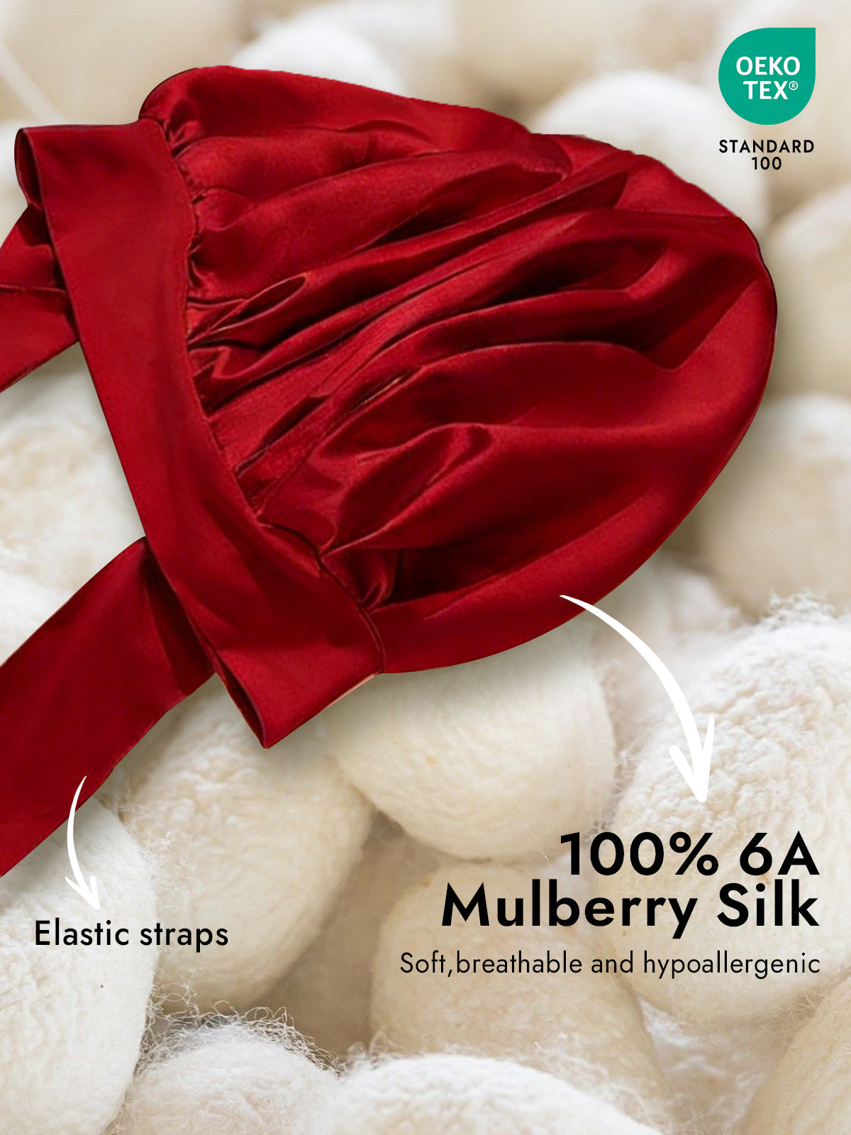 [Wine] SilkSilky-CA Pure Silk Sleep Cap 002