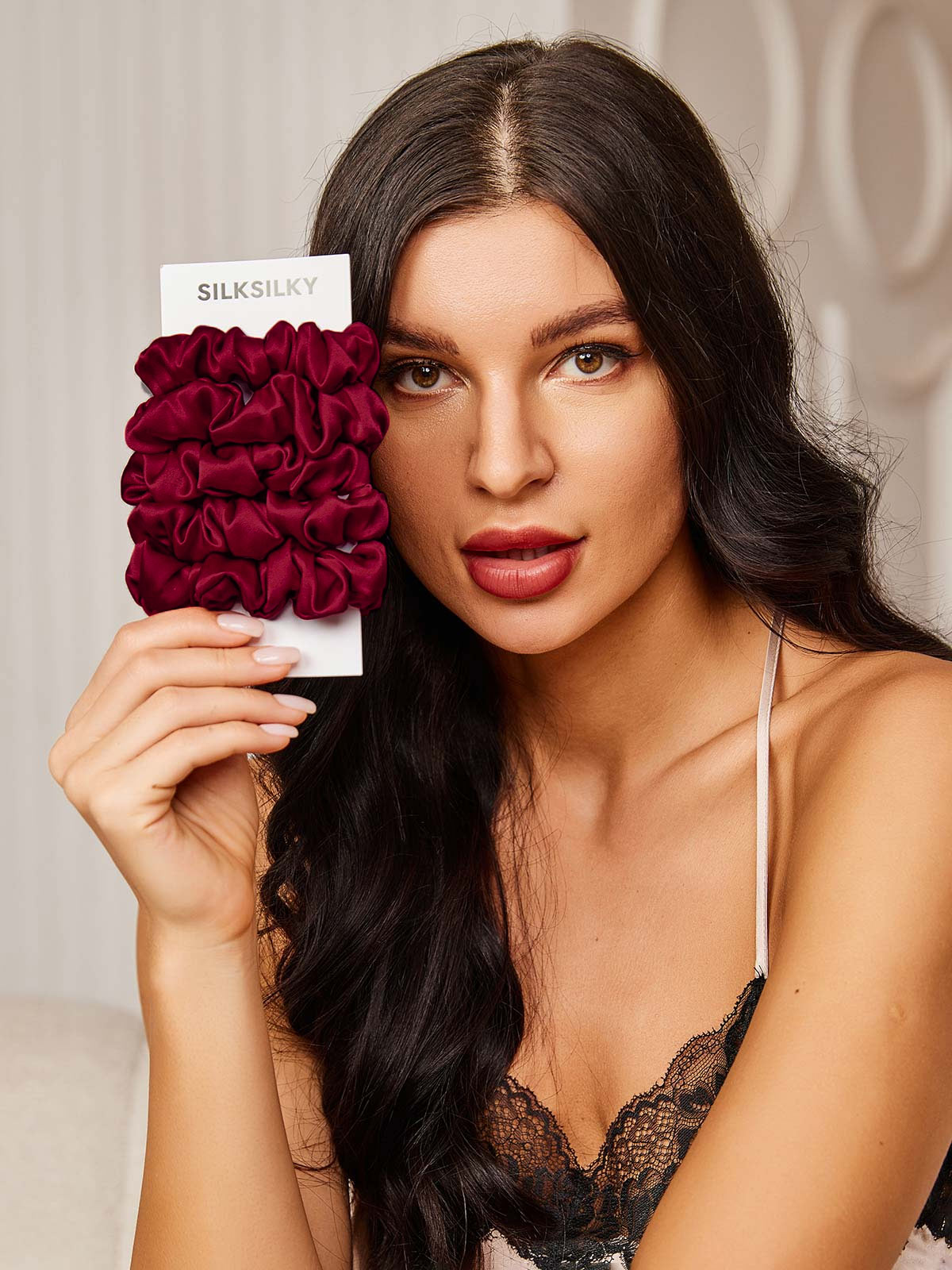 [Fuchsia] SilkSilky-CA 19Momme Pure Silk Scrunchie 002
