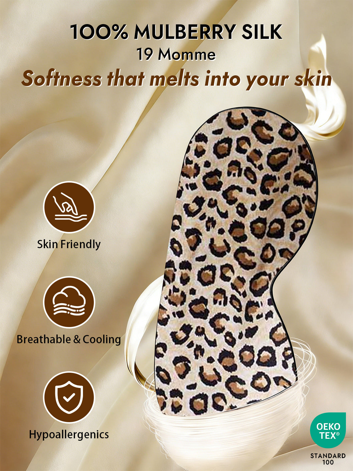 [Leopard] SilkSilky-CA 19Momme Pure Silk Eye Mask 003
