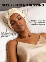 [Beige] SilkSilky-CA Sleep Cap 004