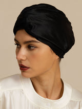 [Black] SilkSilky-CA 22Momme Sleep Cap 001