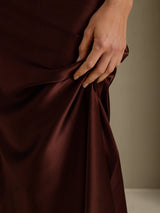 [Coffee] SilkSilky-CA Cap Sleeve Dress 005