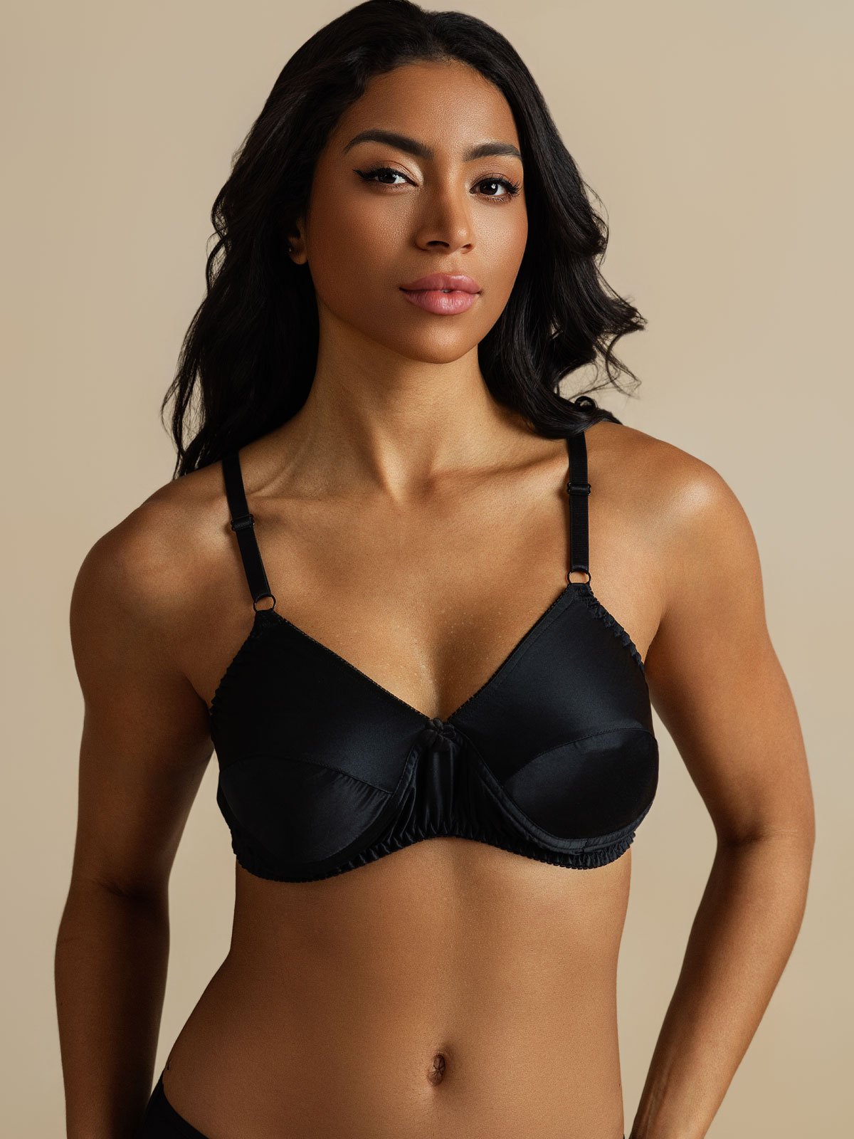 [Black] SilkSilky-CA Pure Silk Bra 003,