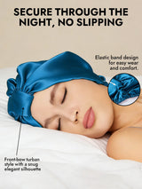 [Teal] SilkSilky-CA Sleep Cap 004