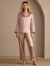 [Tuscany] SilkSilky-CA Long Sleeve Lapel Collar Women's Pajamas 003