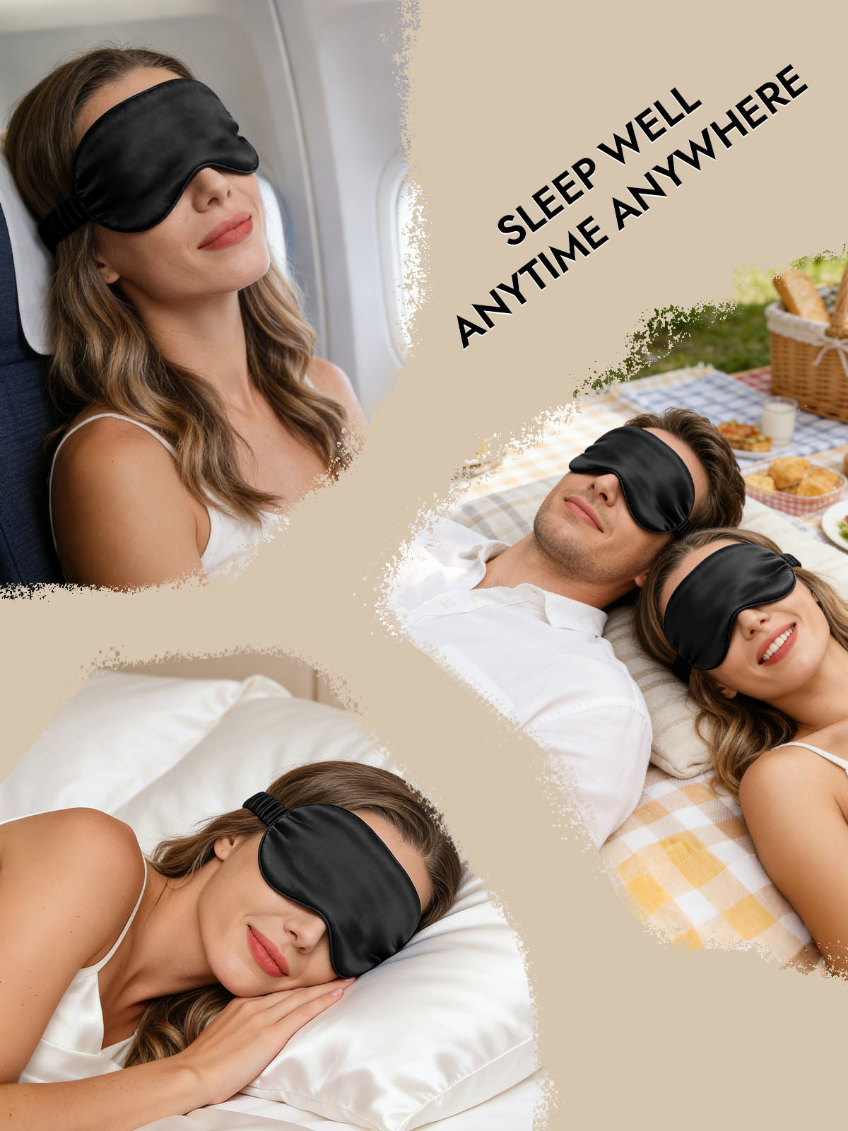 [Black] SilkSilky-CA 19Momme Pure Silk Eye Mask 007