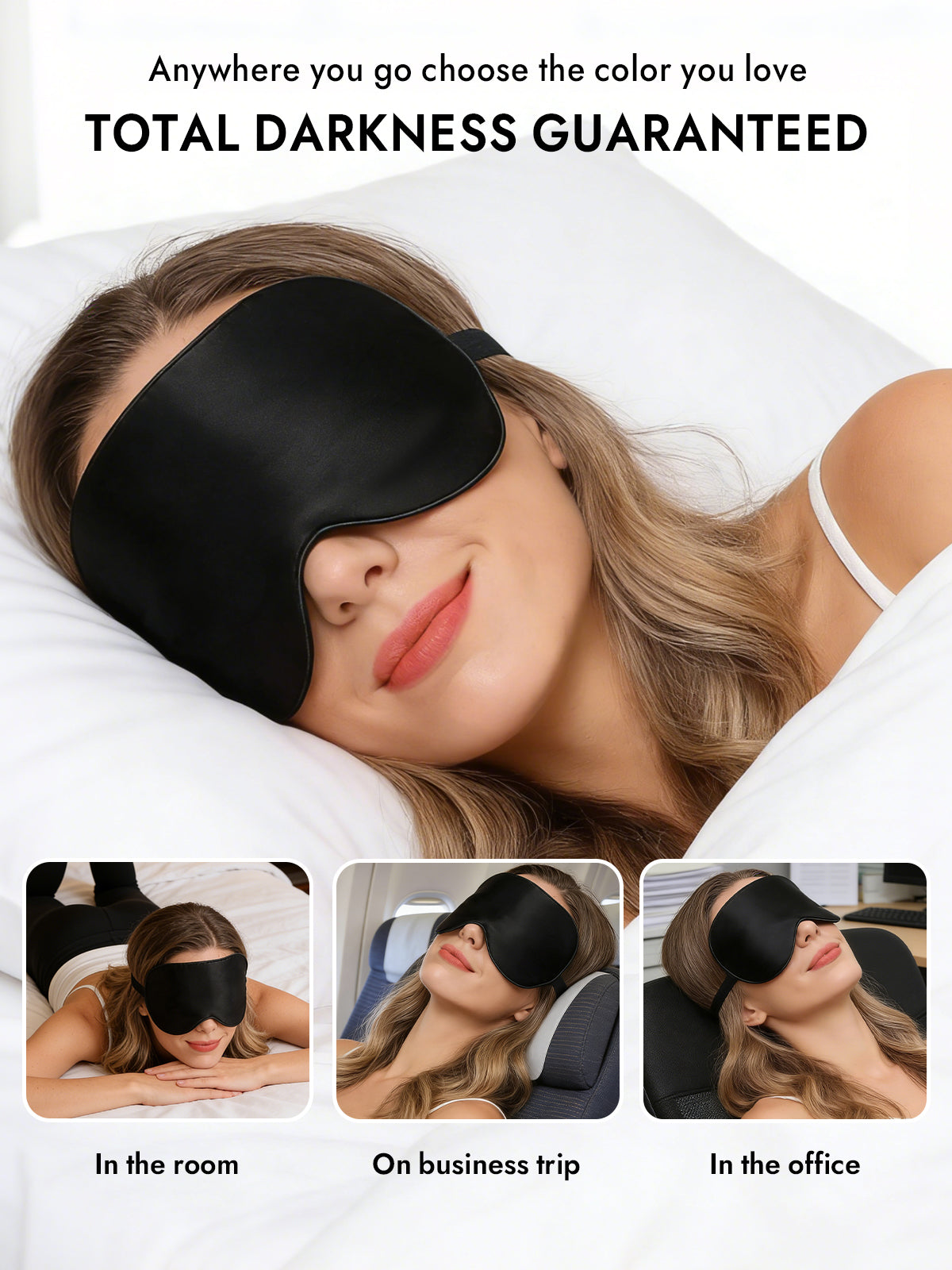 [Black] SilkSilky-CA 19Momme Pure Silk Eye Mask 006